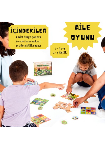 Çiftlik Bingo - Çiftlik Temalı Çocuk Tombalası 3-6 Yaş fiyatları