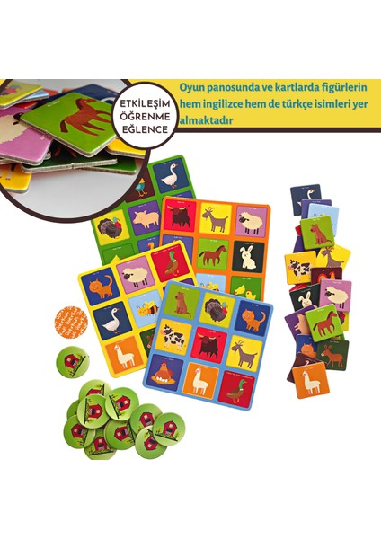 Çiftlik Bingo - Çiftlik Temalı Çocuk Tombalası 3-6 Yaş modelleri