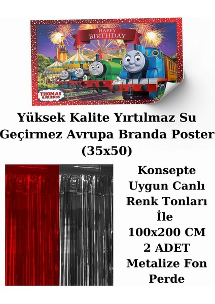 Thomas Tren ve Arkadaşları Perdeli Doğum Günü Parti Malzemeleri Süsleri Seti Prdlst