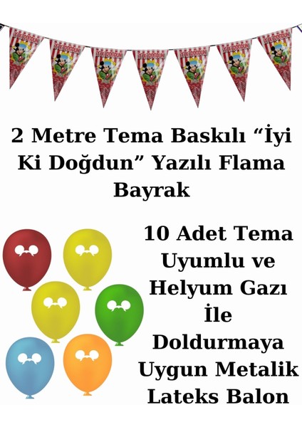 Bayraklı ve Afişli 24 Kişilik Doğum Günü Parti Malzemeleri Süsleri Seti Mxst