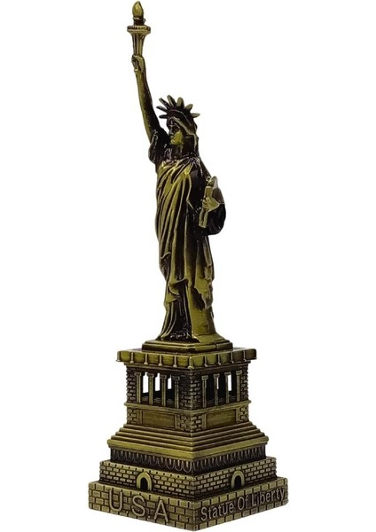 Vintage Metal Usa Özgürlük Heykeli Biblo Antik Bronz 15 cm fırsatları