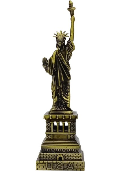 Vintage Metal Usa Özgürlük Heykeli Biblo Antik Bronz 15 cm indirimleri