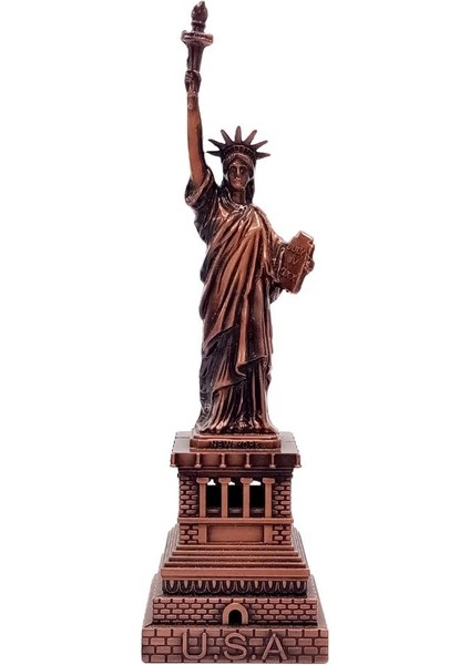 Vintage Metal Usa Özgürlük Heykeli Biblo Antik Bakır 18 cm fırsatları