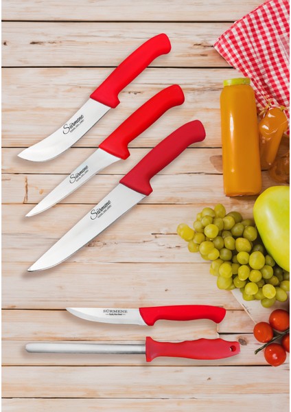 Cherry Masatlı Deluxe Kasap ve Mutfak Bıçakları Seti