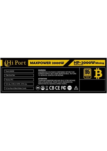 Hi Port MX-2000W 2000WATT 95+ Power Supply Güç Kaynağı