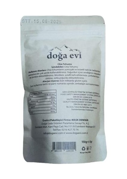 Doğa Evi Chia Tohumu 150 gr