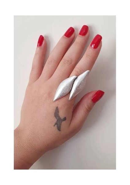 Gümüş Kaplama Çelik Ayaralanabilir Ikili Damla Yüzük fiyatları