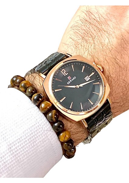 Çelik Kordon Business Model Takvimli Erkek Kol Saati+Bileklik