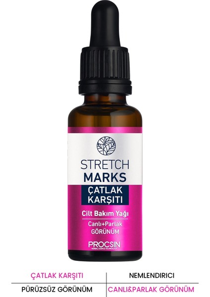 Procsın Strecth Marks Çatlak Karşıtı Cilt Bakım Yağı 20 ml