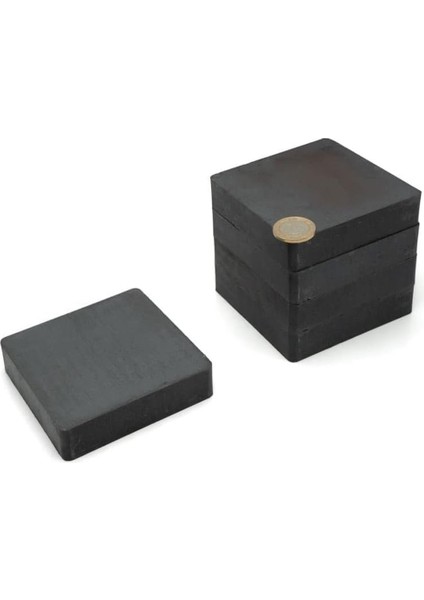 Çok Güçlü Kare Blok Ferrit Mıknatıs - Siyah Magnet 100X100X20 mm