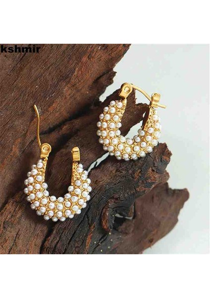 316L Çelik Gold Zirkon Taşlı Trend Küpe