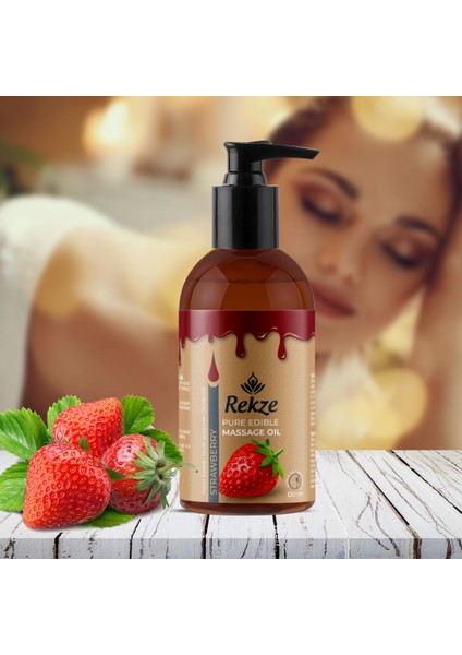 Doğal Çikolata ve Çilek Aromalı Aphrodisiac Vücut Masaj Yağları 120 ml