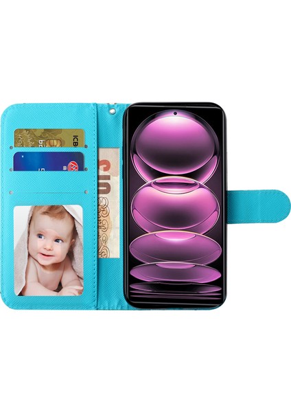 Xiaomi Için Poco X5 Pro 5g/redmi Note 12 Pro Hız 5g/not 12 Pro 5g 3D Desen Baskı Telefon Kılıfı Pu Deri Cüzdan Stand Anti-Drop Kapak-Mavi Altın Kelebekler (Yurt Dışından) fiyatları