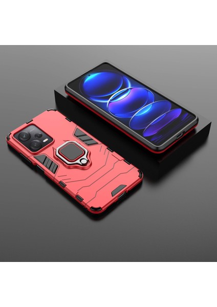 Xiaomi Redmi Için Note 12 Pro 5g/note 12 Pro Speed ​​5g/poco X5 Pro 5g Ring Kickstand Telefon Damla Geçirmez Kılıf Pc+Tpu Koruyucu Arka Kapak Kırmızısı (Yurt Dışından) indirimleri
