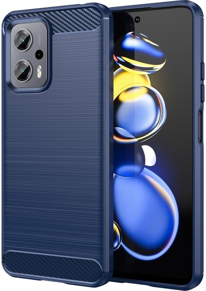 Xiaomi Redmi Için Not 11T Pro 5g/not 11T Pro+ 5g/not 12T Pro 5g/poco X4 Gt 5g/redmı K50I 5g, Fırçalanmış Yüzey Telefon Kılıfı Işık Tpu Telefon Kılıfı Karbon Fiber Doku Kabuk Mavisi (Yurt Dışından)