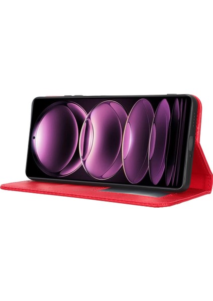 Xiaomi Redmi Için Note 12 Pro 5g/not 12 Pro Speed ​​5g/poco X5 Pro 5g Pu Deri Manyetik Retro Doku Telefon Kılıf Cüzdan Stand Baskılı Desen Anti-Çizelge Cep Telefonu Kapak-Kırmızı (Yurt Dışından) indirimleri