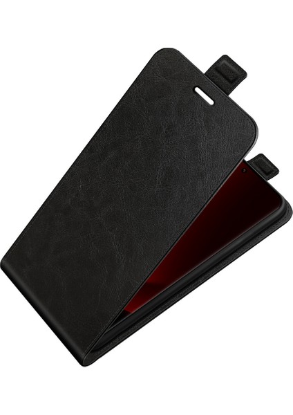 Xiaomi 13 Ultra Çılgın At Doku Dikey Flip Telefon Kapak Black Için Kart Tutucu Deri Telefon Kılıfı (Yurt Dışından) indirimleri