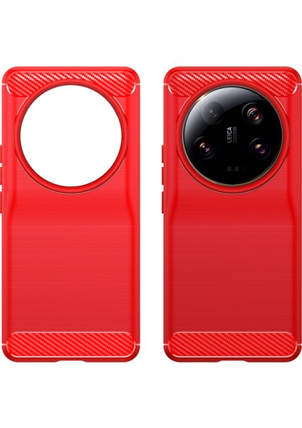 Karbon Fiber Doku Xiaomi Için Tpu Kılıf 13 Ultra, Kazanmaya Dayanıklı Fırçalı Telefon Koruyucu Kapak-Kırmızı (Yurt Dışından) fiyatları