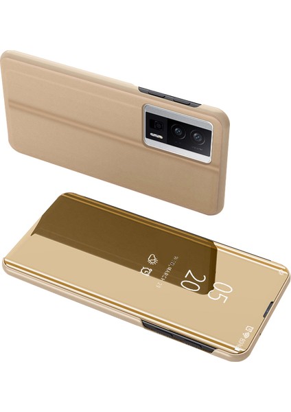 Xiaomi Için Ayna Yüzey Kılıfı Redmi K60 5G/K60 Pro 5g/poco F5 Pro 5g Pencereyi Görüntüle Elektrapan Deri Telefon Kapak-Sold (Yurt Dışından)