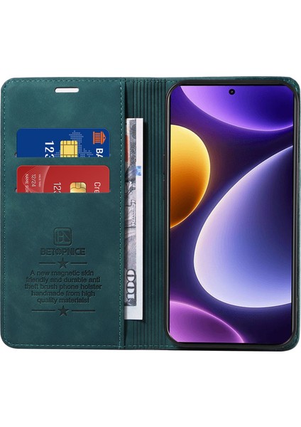 Xiaomi Için Rfıd Engelleme Kabuğu Redmi Not 12 Turbo/poco F5 5g Telefon Cüzdan Kılıfı Deri Deri Stand Kapak Yeşili (Yurt Dışından) fiyatları