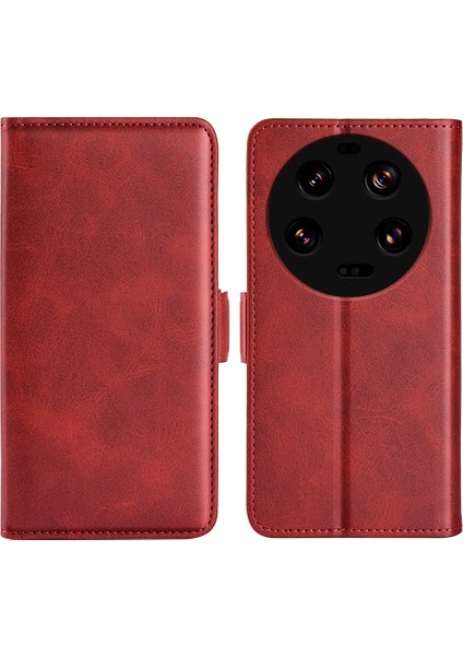 Xiaomi Için 13 Ultra Şok Geçirmez Cüzdan Flip Telefon Kapağı Buzağı Dokusu Pu Deri Stand Folio Kasa (Yurt Dışından)