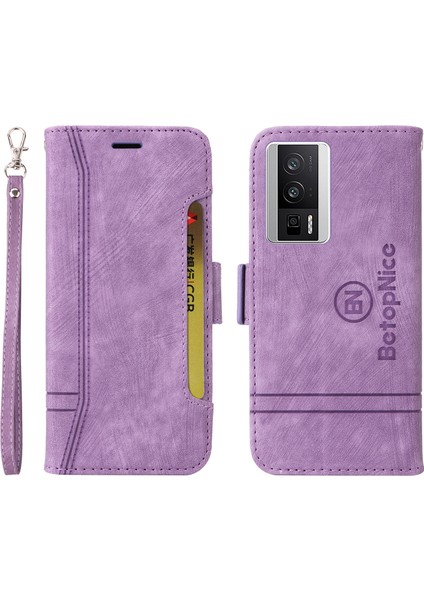 Xiaomi Redmi K60 5G/K60 Pro 5g/poco F5 Pro 5g Pu Deri Telefon Kapağı Şok Geçirmez Kasa-Mor (Yurt Dışından)