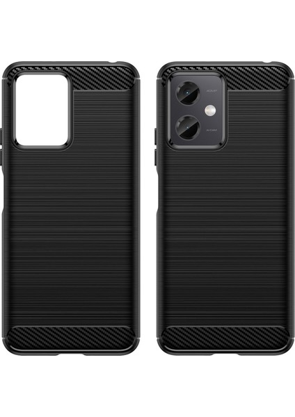 Xiaomi Redmi Için Note 12 5g (Global)/(Hindistan)/(Çin)/poco X5 5g Arka Kabuk, Karbon Fiber Doku Tpu Koruyucu Telefon Kapağı Fırçalanmış Cep Telefonu Kasa-Siyah (Yurt Dışından)