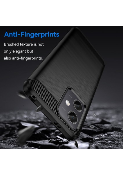 Xiaomi Redmi Için Note 12 5g (Global)/(Hindistan)/(Çin)/poco X5 5g Arka Kabuk, Karbon Fiber Doku Tpu Koruyucu Telefon Kapağı Fırçalanmış Cep Telefonu Kasa-Siyah (Yurt Dışından)