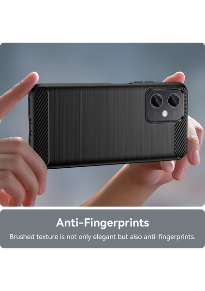 Xiaomi Redmi Için Note 12 5g (Global)/(Hindistan)/(Çin)/poco X5 5g Arka Kabuk, Karbon Fiber Doku Tpu Koruyucu Telefon Kapağı Fırçalanmış Cep Telefonu Kasa-Siyah (Yurt Dışından)