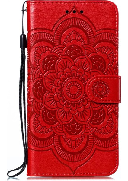 Xiaomi Redmi Için 12C 4g Deri Cüzdan Telefon Kapağı Mandala Baskalı Damla Koşullu Stand Kutu-Kırmızı (Yurt Dışından) fırsatları