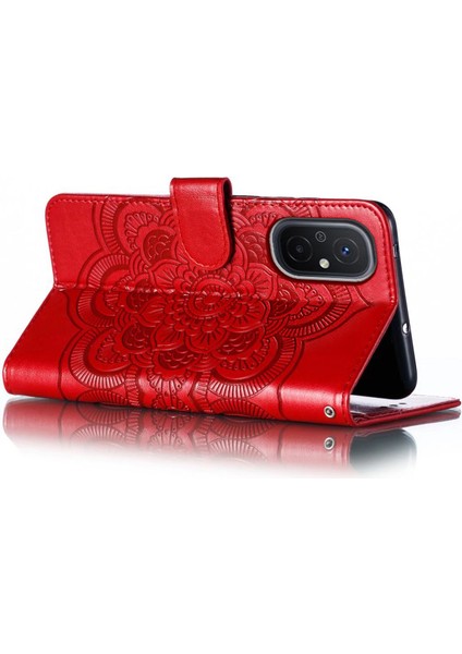 Xiaomi Redmi Için 12C 4g Deri Cüzdan Telefon Kapağı Mandala Baskalı Damla Koşullu Stand Kutu-Kırmızı (Yurt Dışından) indirimleri