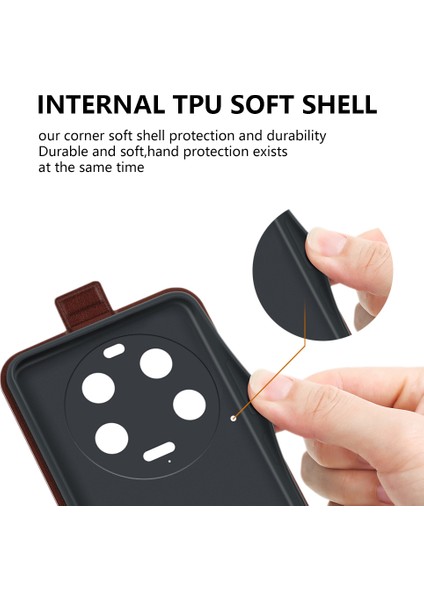 Kart Tutucu Deri Telefon Kılıfı Xiaomi 13 Ultra Çılgın At Doku Dikey Flip Telefon Kapak Kılıfı (Yurt Dışından) indirimleri