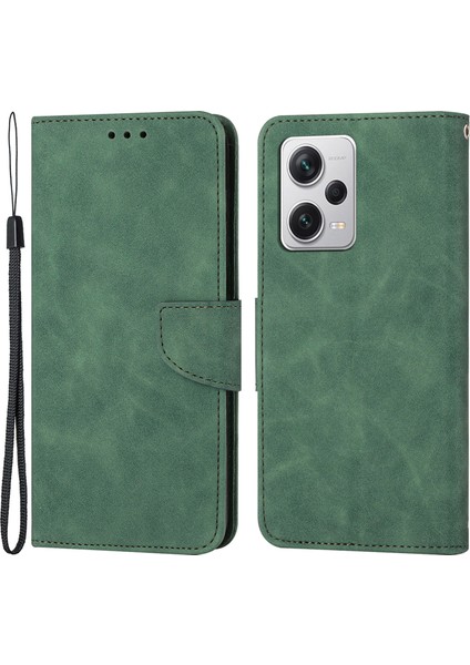 Xiaomi Redmi Için Note 12 Pro 5g/note 12 Pro Speed ​​5g/poco X5 Pro 5g Deri Telefon Kılıfı Sold Renk Cüzdan Stand Kapak Yeşili (Yurt Dışından)