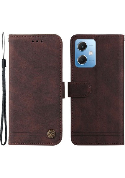 Xiaomi Redmi Için Note 12 5g (Global)/(Hindistan)/(Çin)/poco X5 5g Pu Deri Telefon Kılıfı Baskalı Çizgiler Cilt Touch Stand Cüzdan Folio Cover-Brown (Yurt Dışından)