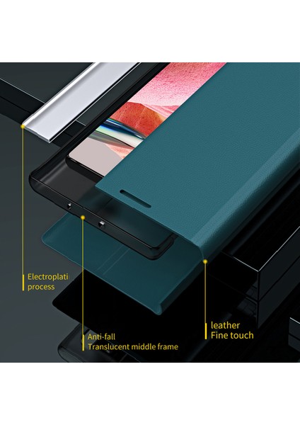 Xiaomi Için Redmi Not 12 4g Pu Deri Flip Stand Telefon Kapağı Elektraplatma Şok Geçirmez Kasa-Kırmızı (Yurt Dışından) fırsatları