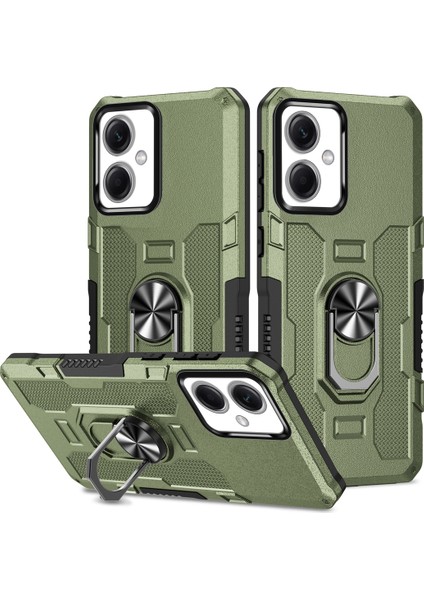 Xiaomi Redmi Için Note 12 5g (Çin)/(Hindistan)/(Global)/poco X5 5g Telefon Kılıfı Pc+Tpu Ring Tutucu Kickstand Cover-Green (Yurt Dışından)