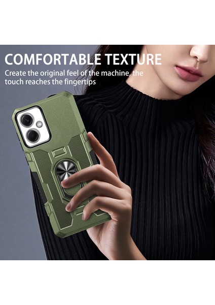 Xiaomi Redmi Için Note 12 5g (Çin)/(Hindistan)/(Global)/poco X5 5g Telefon Kılıfı Pc+Tpu Ring Tutucu Kickstand Cover-Green (Yurt Dışından) modelleri