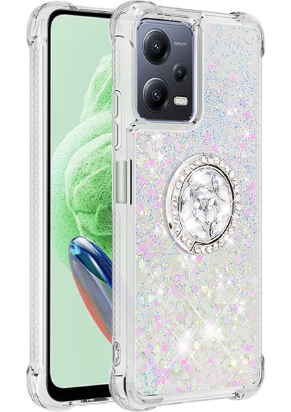 Xiaomi Redmi Için Note 12 5g (Global)/(Hindistan)/(Çin)/poco X5 5g Yüzük Kickstand Yumuşak Tpu Kasa Kapak Lazer/kalpler (Yurt Dışından)