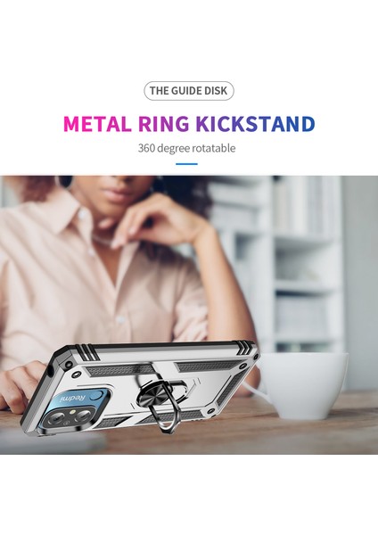 Xiaomi Redmi Için 12C 4g Telefon Kılıfı ile Ring Kickstand Shockproof Pc+Tpu Geri Kapak Silver (Yurt Dışından) indirimleri