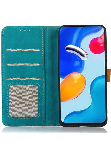 Buzağı Dokusu Xiaomi Için Telefon Kılıfı Poco C55 4g/redmı 11A 4G/12C 4g Stand Cüzdan Telefon Kapak Işık Yeşil (Yurt Dışından)