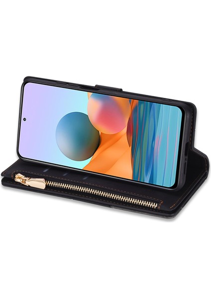 Xiaomi Poco X5 Pro 5g/redmi Için Note 12 Pro Speed ​​5g/note 12 Pro 5g Telefon Kılıfı Zipper Cep Pu Deri Kapak Black (Yurt Dışından)