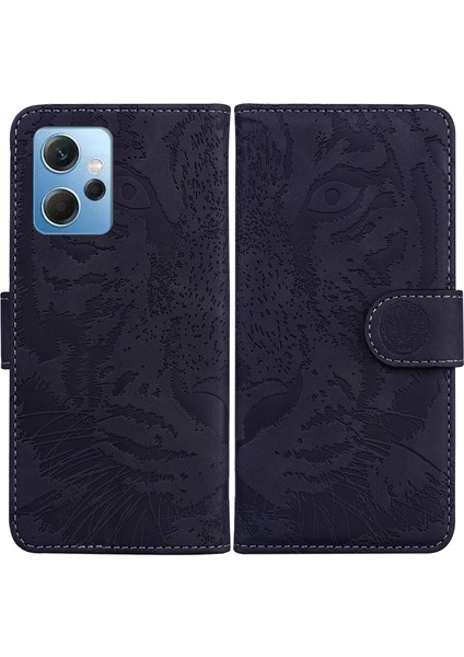 Xiaomi Redmi Için Note 12 4g Cüzdan Kılıfı Stand Tiger Baskı Flip Folio Pu Deri Telefon Kapak Black (Yurt Dışından)
