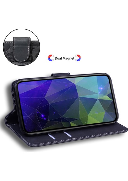 Xiaomi Redmi Için Note 12 4g Cüzdan Kılıfı Stand Tiger Baskı Flip Folio Pu Deri Telefon Kapak Black (Yurt Dışından)