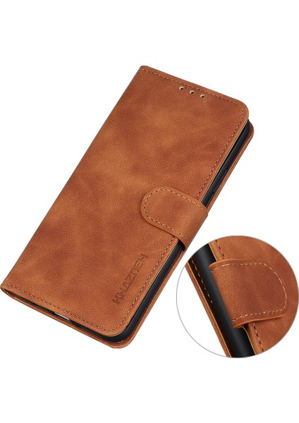 Xiaomi Için Khazneh Redmi Note 12 4g Stand Telefon Kılıfı Retro Doku Cüzdan Pu Deri Telefon Kapak-Kahverengi (Yurt Dışından) fırsatları