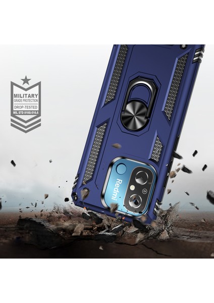 Xiaomi Redmi Için 12C 4g Telefon Kılıfı ile Ring Kickstand Şok Geçirmez Pc+Tpu Arka Kapak-Mavi (Yurt Dışından) fiyatları
