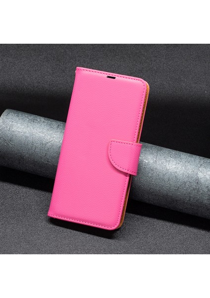 Xiaomi Redmi Için Flip Stand Telefon Kapağı Not 12S 4g, Cüzdan Pu Deri Litchi Doku Telefon Kılıfı Strap-Rose (Yurt Dışından)