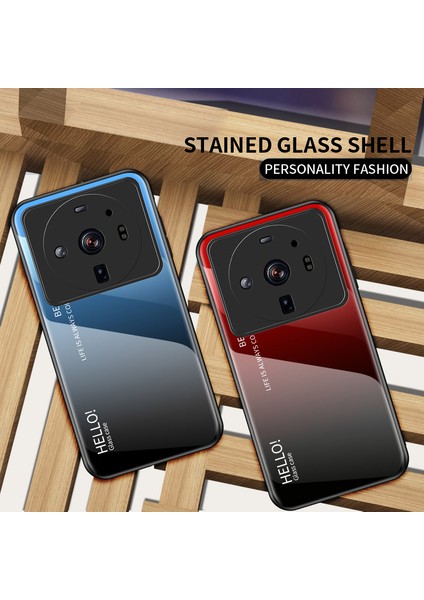Xiaomi 12S Için Ultra 5g Anti-Damdan Tesisli Cam+Pc+Tpu Arka Kapak Şık Gradyan Renk Tasarım Cep Telefonu Vaka Sözcü Mavi Siyah (Yurt Dışından) modelleri