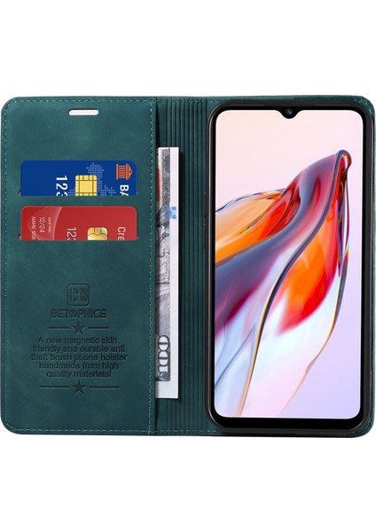 Xiaomi Redmi Için 12C 4G/11A 4g/poco C55 4g Telefon Cüzdan Kılıfı Rfıd Blowıng Deri Stand Kapak Yeşili (Yurt Dışından) fiyatları
