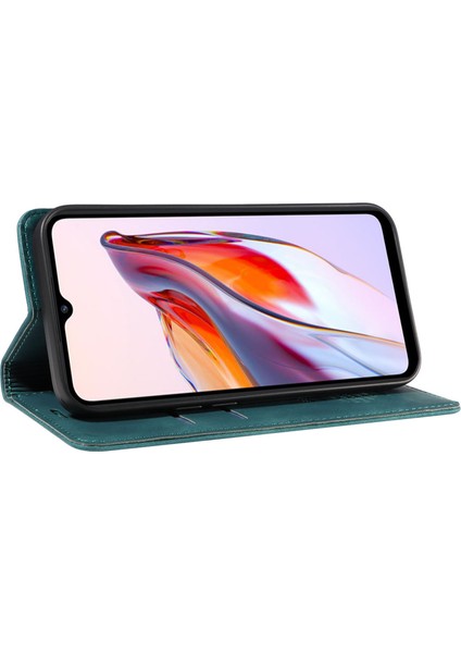 Xiaomi Redmi Için 12C 4G/11A 4g/poco C55 4g Telefon Cüzdan Kılıfı Rfıd Blowıng Deri Stand Kapak Yeşili (Yurt Dışından) modelleri