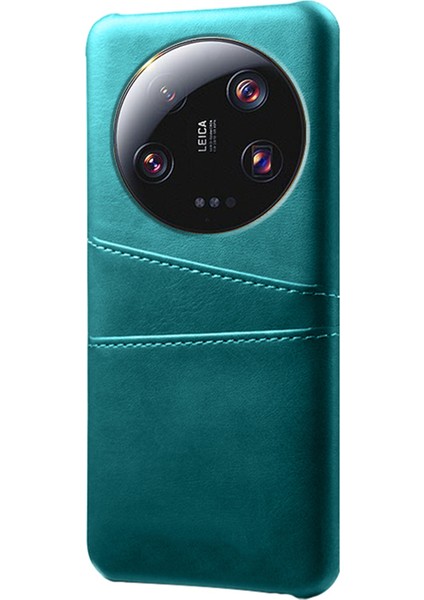 Xiaomi Için 13 Ultra Telefon Kapağı Çift Kart Yuvaları Pu Deri Kapalı Sabit Pc Telefon Geri Geri Yeşil (Yurt Dışından) fiyatları